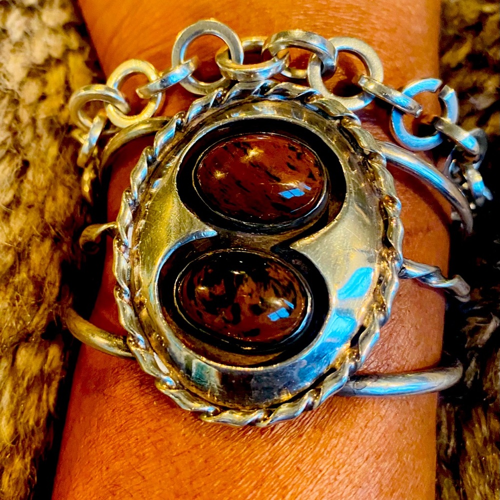 Native American old pawn Mahogany Obsidian